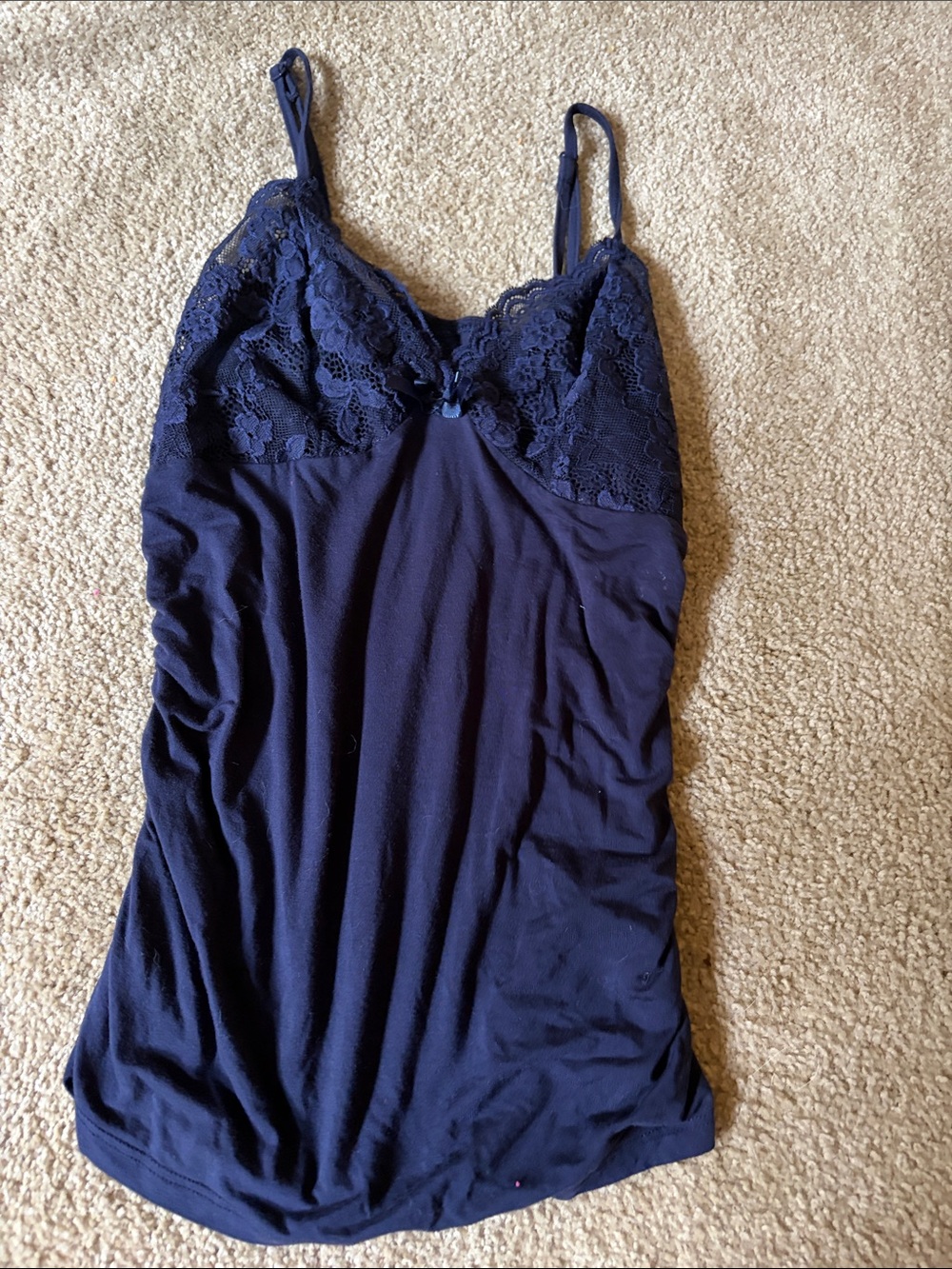 Y2K dark blue lace cami